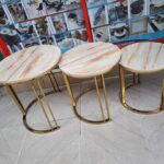 3 in 1 Extendable Marble Side Stools