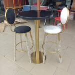 Height Bar Stool Chair Black And Cream Colour