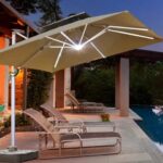 Outdoor Garden Parasol With Solar Light