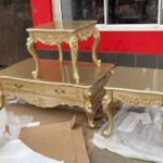 Royal Designed Gold Centre Table With Side Stools